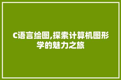 C语言绘图,探索计算机图形学的魅力之旅