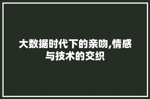 大数据时代下的亲吻,情感与技术的交织