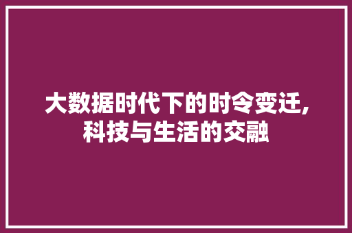 大数据时代下的时令变迁,科技与生活的交融