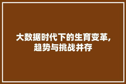 大数据时代下的生育变革,趋势与挑战并存