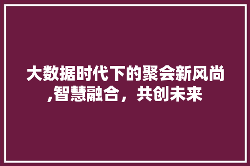 大数据时代下的聚会新风尚,智慧融合，共创未来