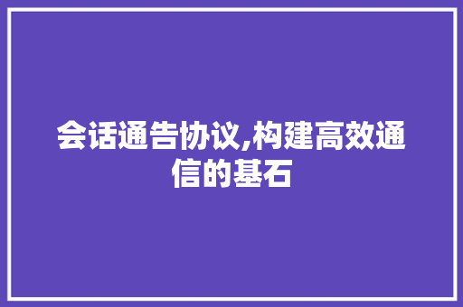 会话通告协议,构建高效通信的基石