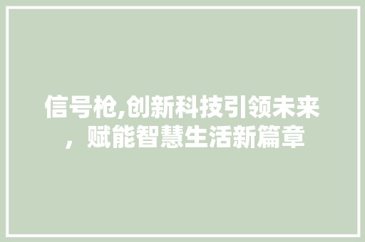 信号枪,创新科技引领未来，赋能智慧生活新篇章