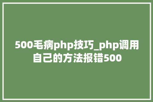 500毛病php技巧_php调用自己的方法报错500