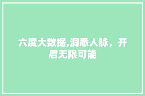 六度大数据,洞悉人脉，开启无限可能