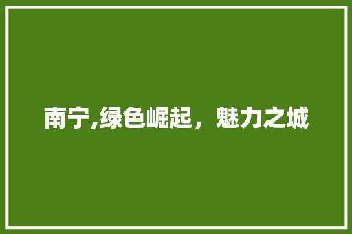 南宁,绿色崛起，魅力之城