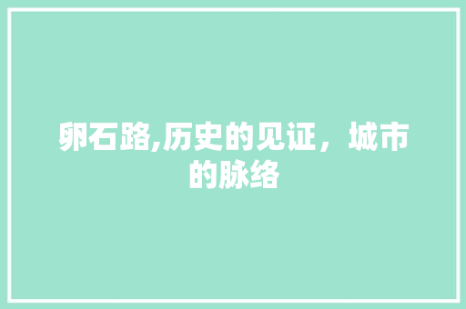 卵石路,历史的见证，城市的脉络
