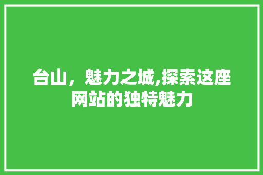 台山，魅力之城,探索这座网站的独特魅力