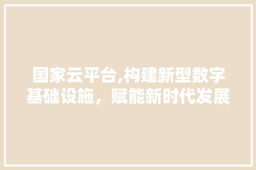 国家云平台,构建新型数字基础设施，赋能新时代发展