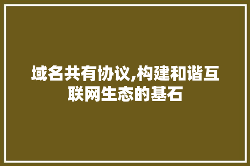 域名共有协议,构建和谐互联网生态的基石