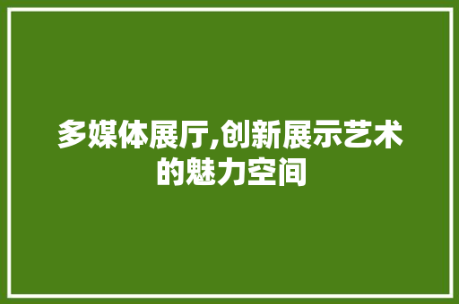 多媒体展厅,创新展示艺术的魅力空间