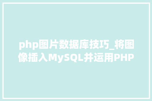 php图片数据库技巧_将图像插入MySQL并运用PHP检索图像
