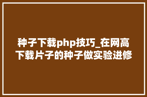 种子下载php技巧_在网高下载片子的种子做实验进修基于P2P的BT下载