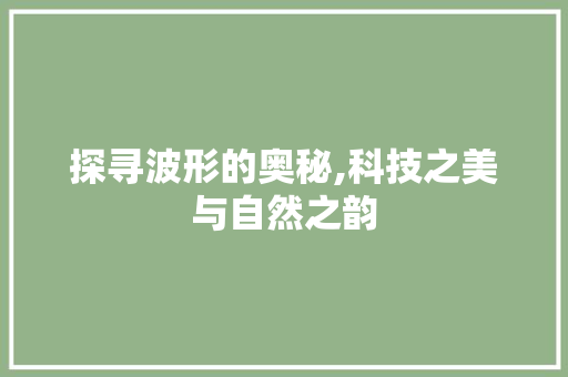 探寻波形的奥秘,科技之美与自然之韵