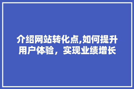 介绍网站转化点,如何提升用户体验，实现业绩增长