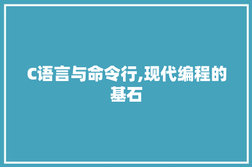 C语言与命令行,现代编程的基石