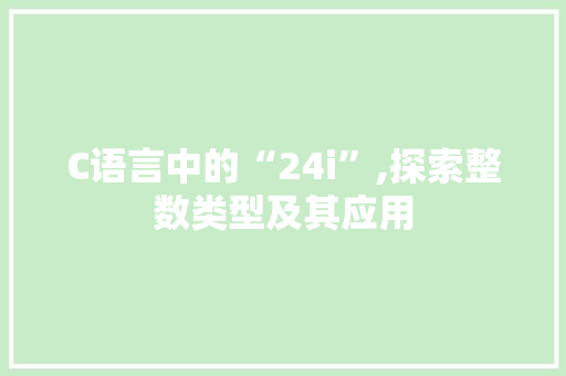 C语言中的“24i”,探索整数类型及其应用