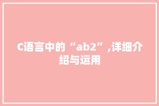 C语言中的“ab2”,详细介绍与运用
