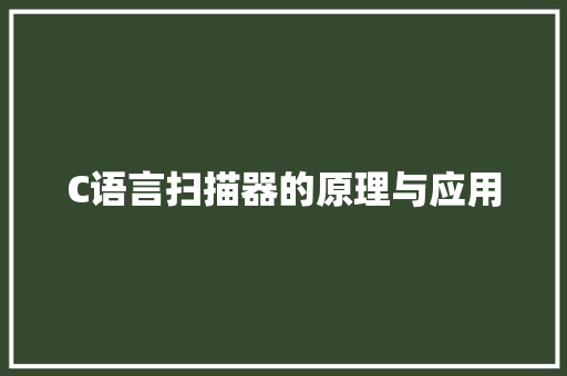 C语言扫描器的原理与应用