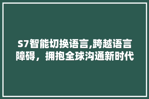 S7智能切换语言,跨越语言障碍，拥抱全球沟通新时代