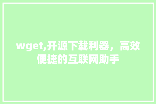 wget,开源下载利器，高效便捷的互联网助手