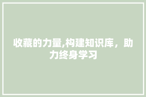 收藏的力量,构建知识库，助力终身学习