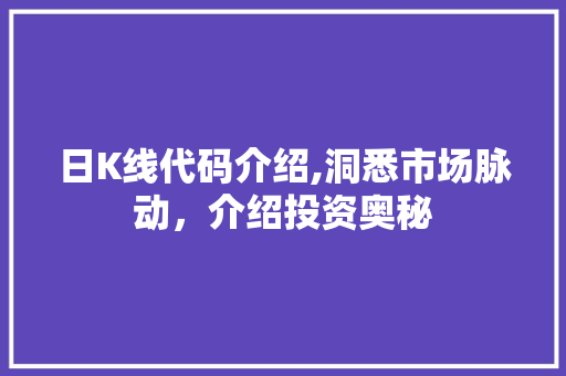 日K线代码介绍,洞悉市场脉动，介绍投资奥秘
