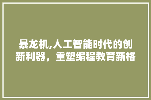 暴龙机,人工智能时代的创新利器，重塑编程教育新格局