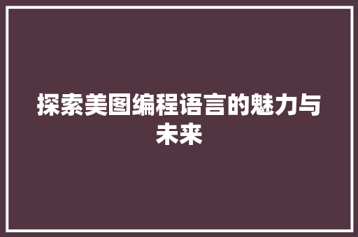 探索美图编程语言的魅力与未来