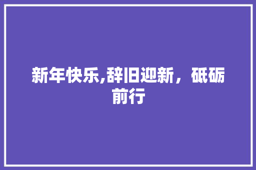 新年快乐,辞旧迎新，砥砺前行
