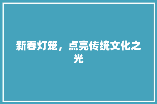 新春灯笼，点亮传统文化之光