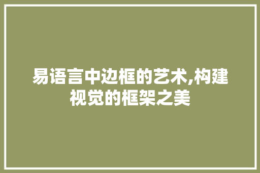 易语言中边框的艺术,构建视觉的框架之美