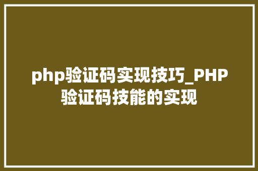 php验证码实现技巧_PHP验证码技能的实现