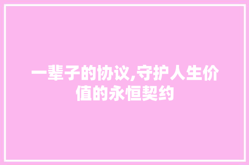 一辈子的协议,守护人生价值的永恒契约
