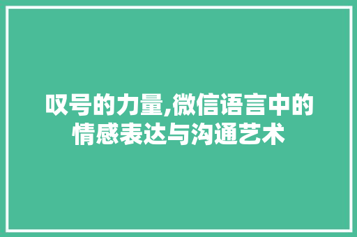 叹号的力量,微信语言中的情感表达与沟通艺术