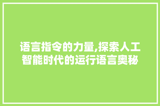 语言指令的力量,探索人工智能时代的运行语言奥秘