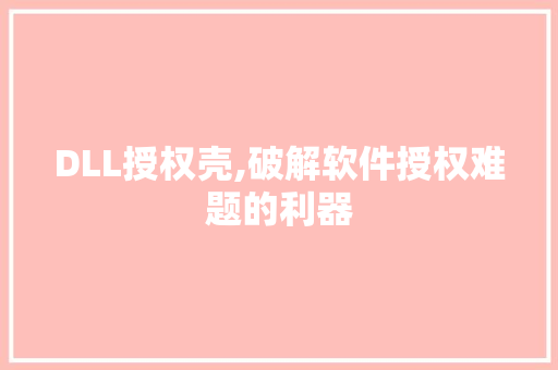 DLL授权壳,破解软件授权难题的利器