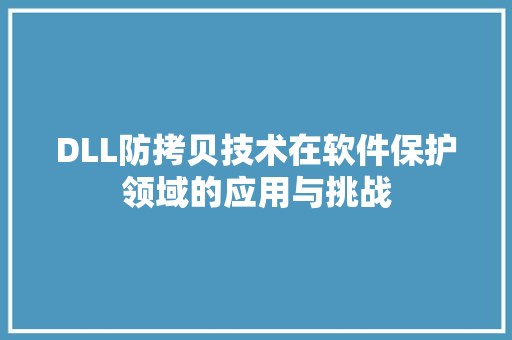 DLL防拷贝技术在软件保护领域的应用与挑战