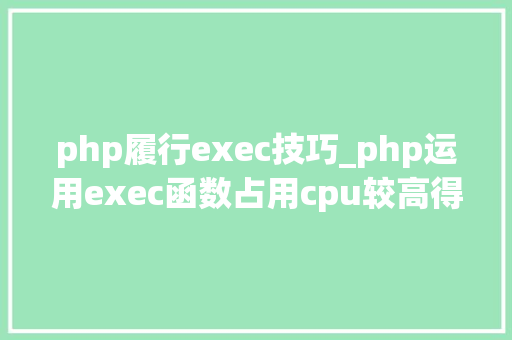php履行exec技巧_php运用exec函数占用cpu较高得解决办法