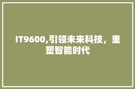 IT9600,引领未来科技，重塑智能时代