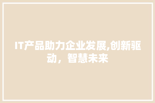 IT产品助力企业发展,创新驱动，智慧未来