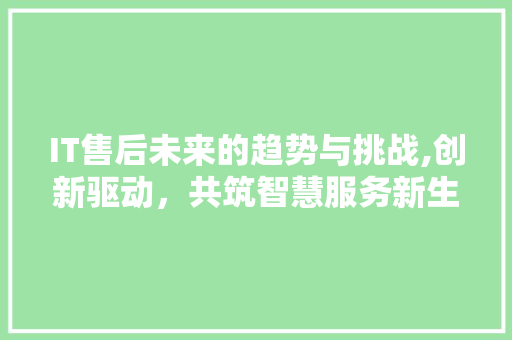 IT售后未来的趋势与挑战,创新驱动，共筑智慧服务新生态