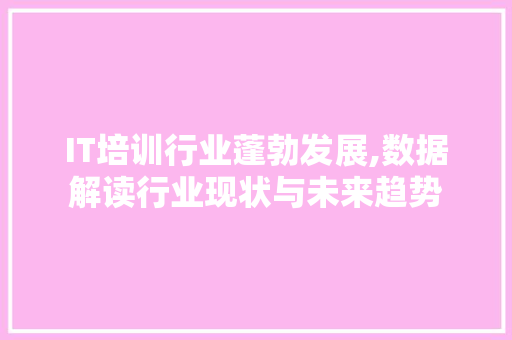 IT培训行业蓬勃发展,数据解读行业现状与未来趋势