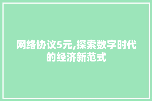 网络协议5元,探索数字时代的经济新范式