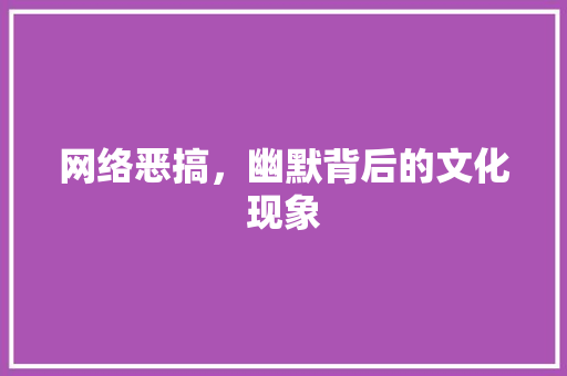 网络恶搞，幽默背后的文化现象