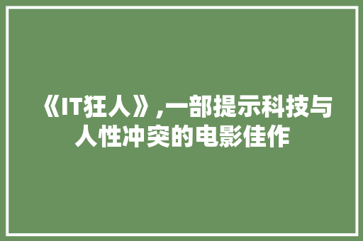 《IT狂人》,一部提示科技与人性冲突的电影佳作