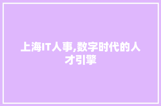 上海IT人事,数字时代的人才引擎