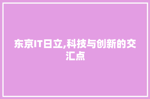 东京IT日立,科技与创新的交汇点