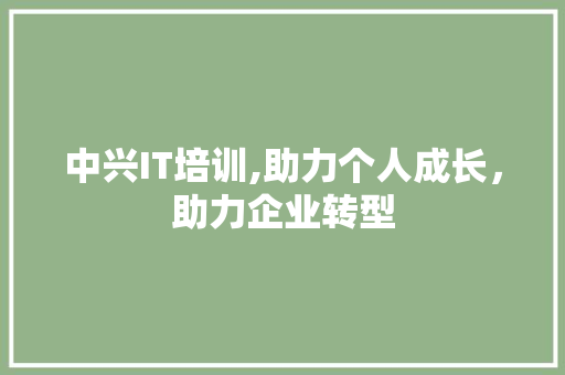 中兴IT培训,助力个人成长，助力企业转型