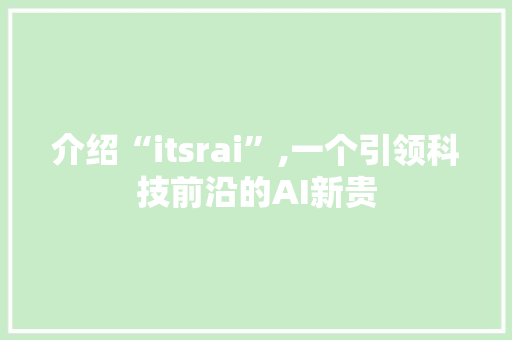 介绍“itsrai”,一个引领科技前沿的AI新贵